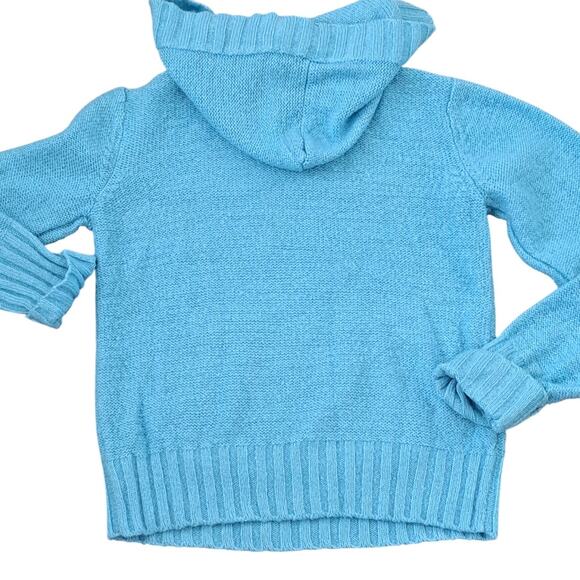 Girl's Aqua Blue Pull Over Hoodie Sweater Size Large 10/12 - Picture 5 of 7